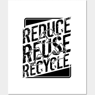 'Reduce Reuse Recycle' Environment Awareness Shirt Posters and Art